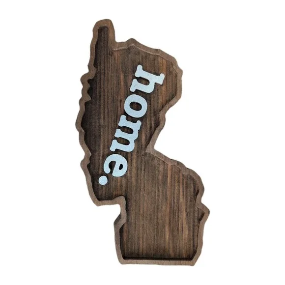Home State Apparel New Jersey Rustic Barn Wood "Home" Wall Decor Plaque - Picture 2 of 5